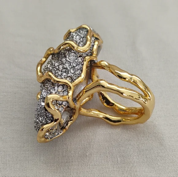 Alexis Bittar Solanales Large Crystal Pavé Geode Ring Size 7 - Picture 8 of 10